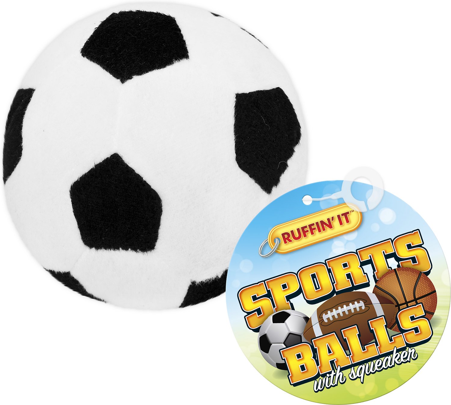1500x1348 Ruffin' It Plush Sports Ball Dog Toy, Sports Ball Varies