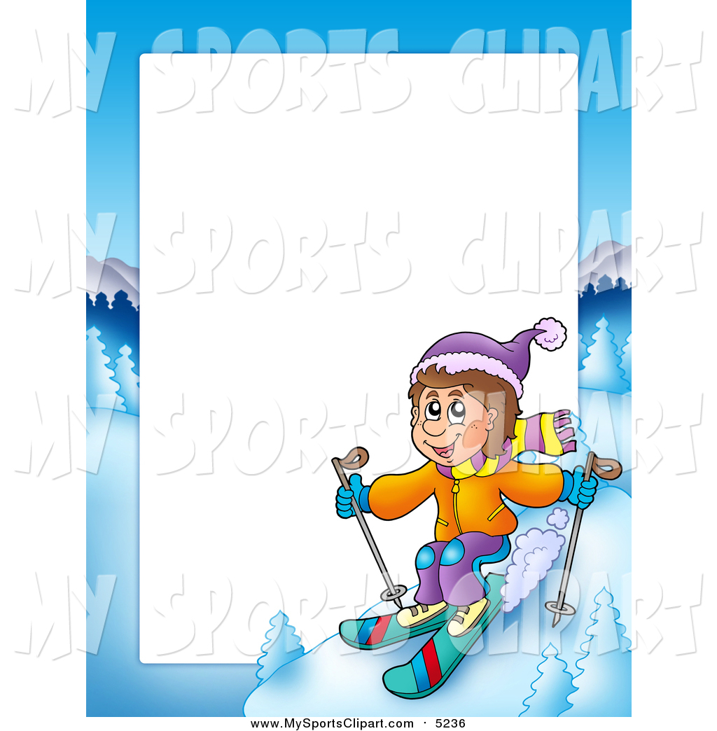 1024x1044 Sports Clip Art Of A Skiing White Boy Border Frame Around White
