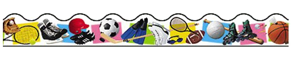 600x125 Sports Themed Border Clipart