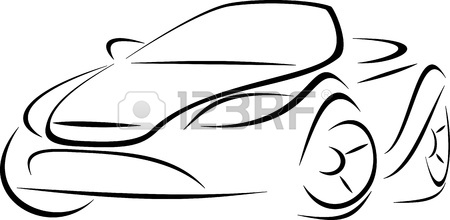450x220 Car Line Art Royalty Free Cliparts, Vectors, And Stock