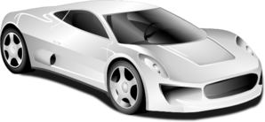 298x138 White Sports Car Clip Art