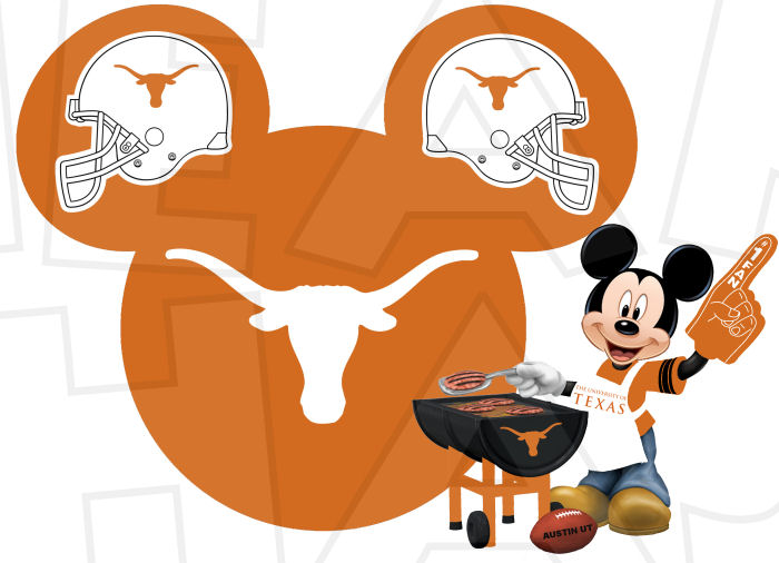 700x506 Texas Longhorns Football With Mickey Mouse Instant Download