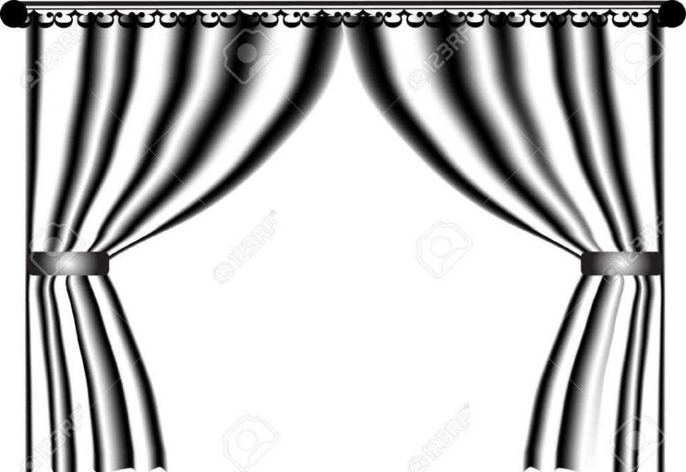 970x668 Stage Curtains Clipart Black And White