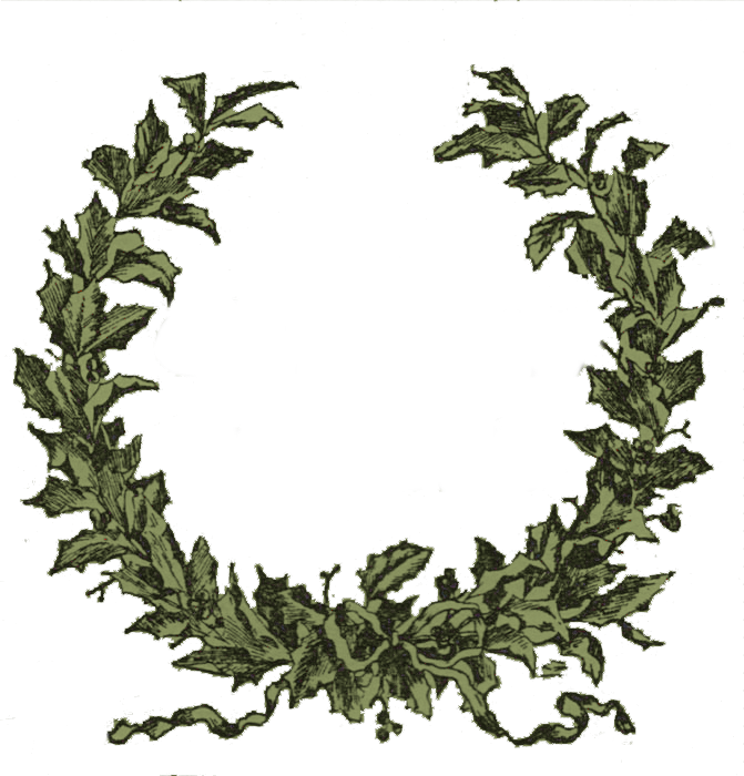 671x700 Vintage Christmas Garland Clipart