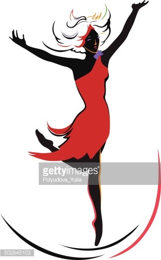 326x526 Abstract Girl Dancing In The Spotlight Stock Vectors