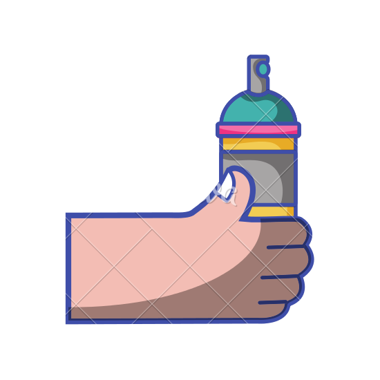 550x550 Line Color Hand With Aerosol Spray Paint Art