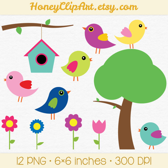 570x570 Digital Bird Clip Art Baby Bird Clipart Spring By Honeyclipart