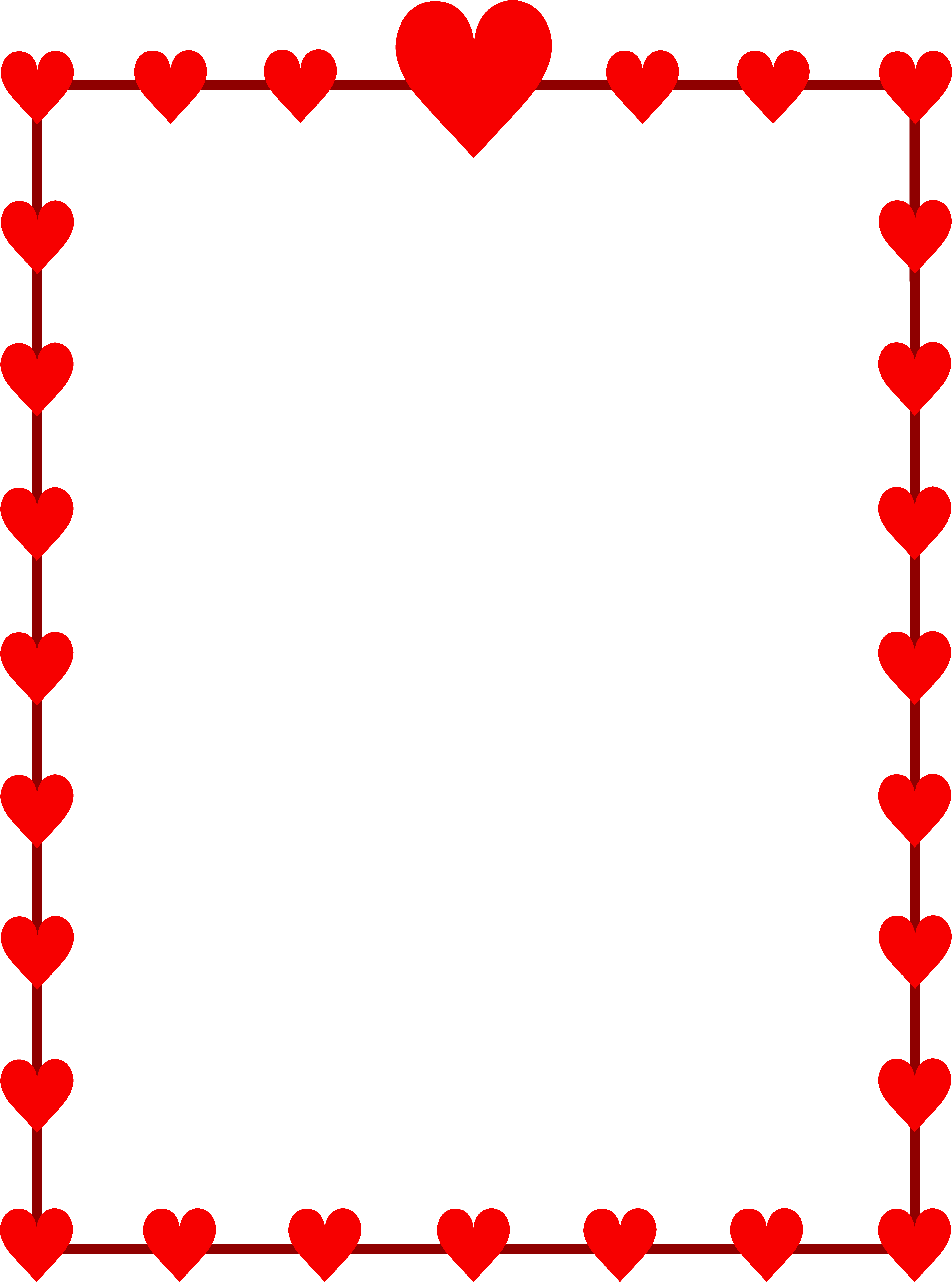 5952x8014 Heart Border Clipart