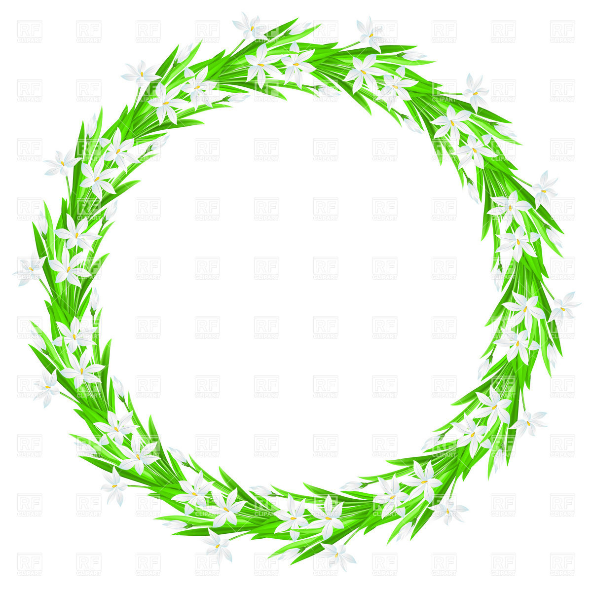 1200x1200 Spring Round Flower Frame Royalty Free Vector Clip Art Image