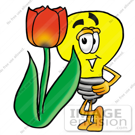 450x450 Clip Art Graphic Of A Yellow Electric Lightbulb Cartoon Character