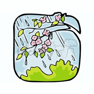 300x300 Royalty Free Cartoon Spring Rain 152625 Vector Clip Art Image