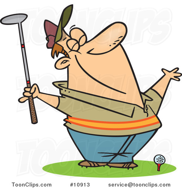 581x600 Cartoon Spring Golfer Smelling The Air