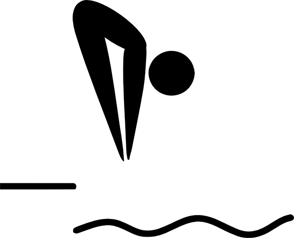 600x487 Spring Board Diver Clip Art