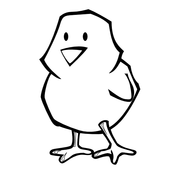 555x555 Clip Art Chick Spring Black White Line Art Svg