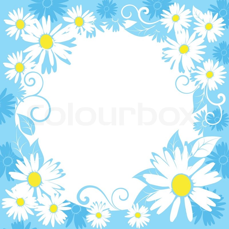 800x800 Funny Spring Floral Border. Colorful Vector Illustration Stock