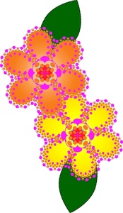 174x300 Orange Flower Clipart Floral Border