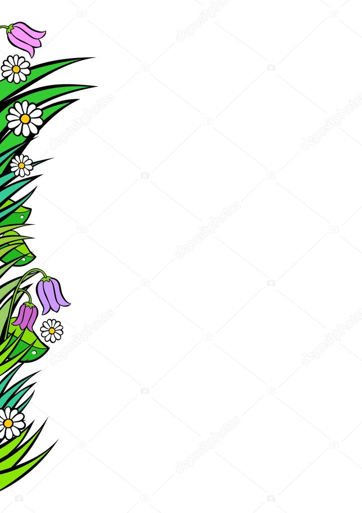 724x1024 Spring Flowers Wild Meadow Left Side Border Wedding Stationery