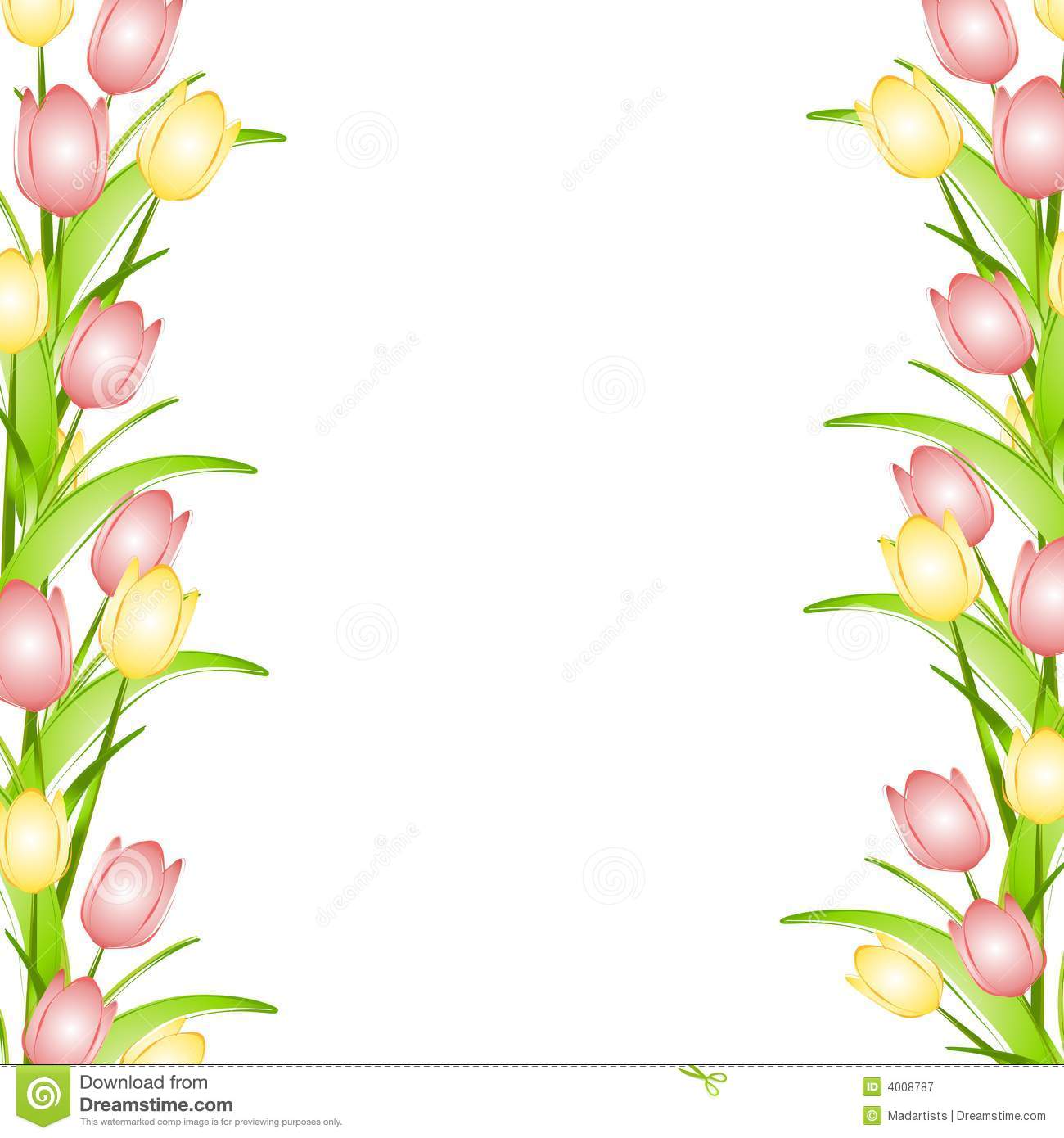 1300x1390 Spring Flower Border Clipart