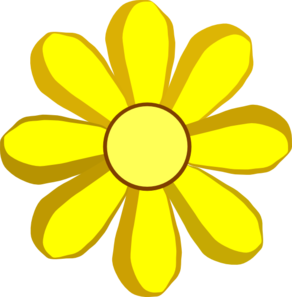 292x297 Yellow Spring Flower Clip Art