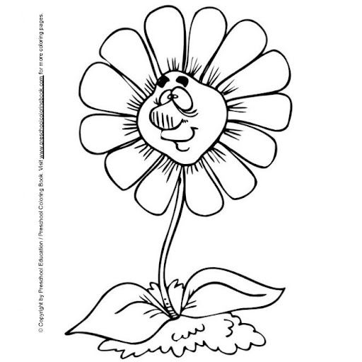 Spring Flowers Black And White Clipart