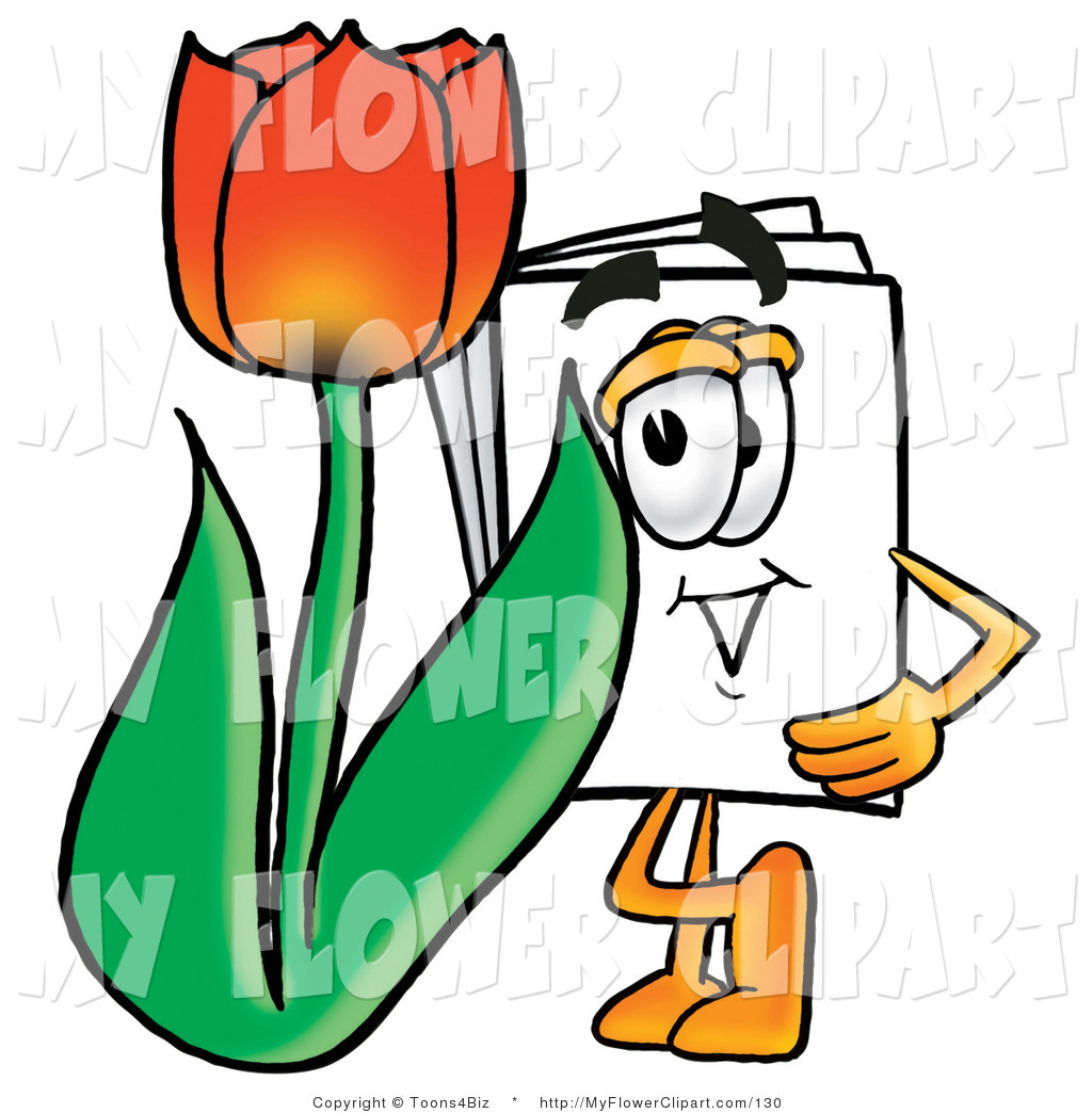 1024x1044 Clip Art Of A White Paper Mascot Cartoon Character With A Red