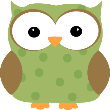 354x355 Green Polka Dot Owl Clip Art