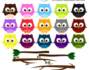 340x270 Spring Owls Clipart Set Cute Owls Umbrella Flowers
