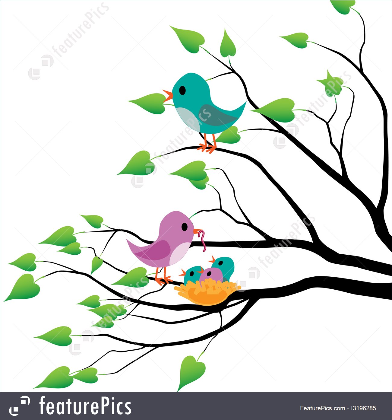 1300x1392 Illustration Of Spring Birds
