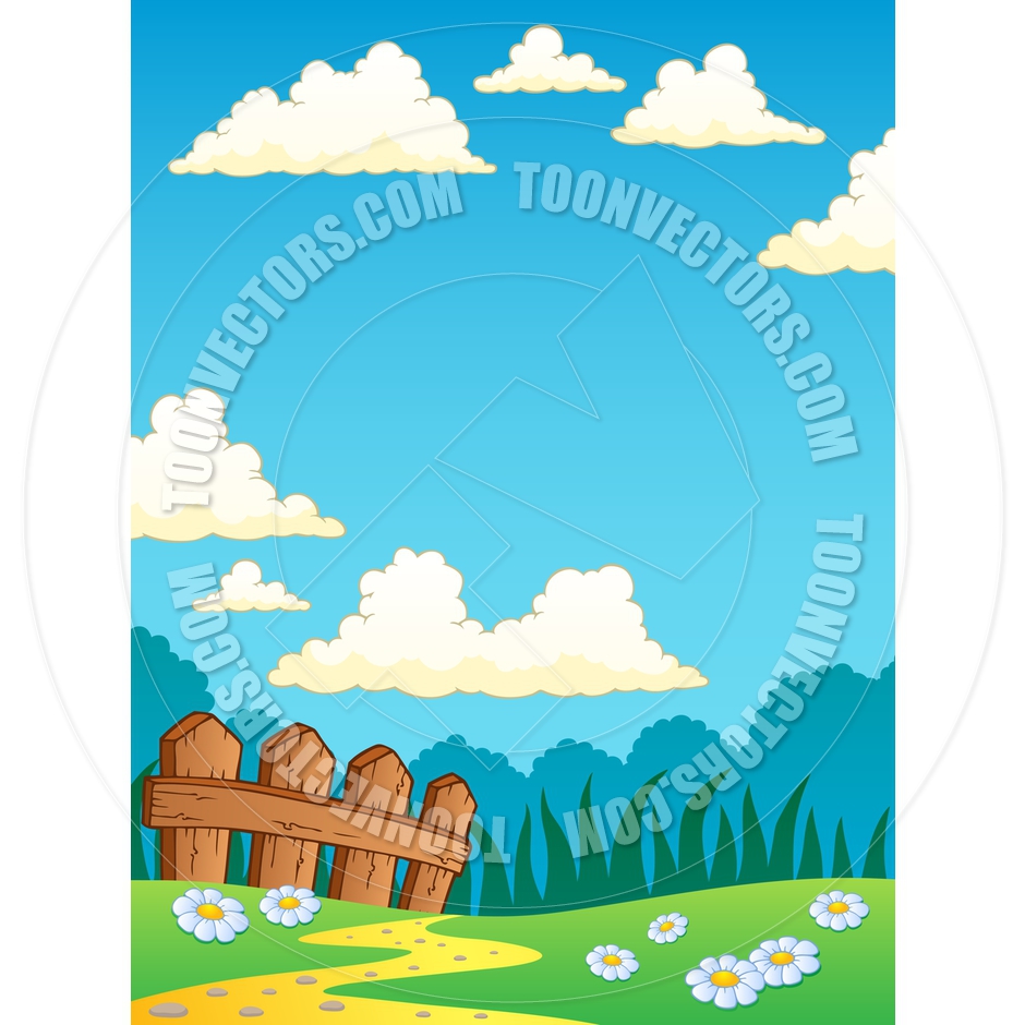 940x940 Cartoon Spring Theme Landscape By Clairev Toon Vectors Eps
