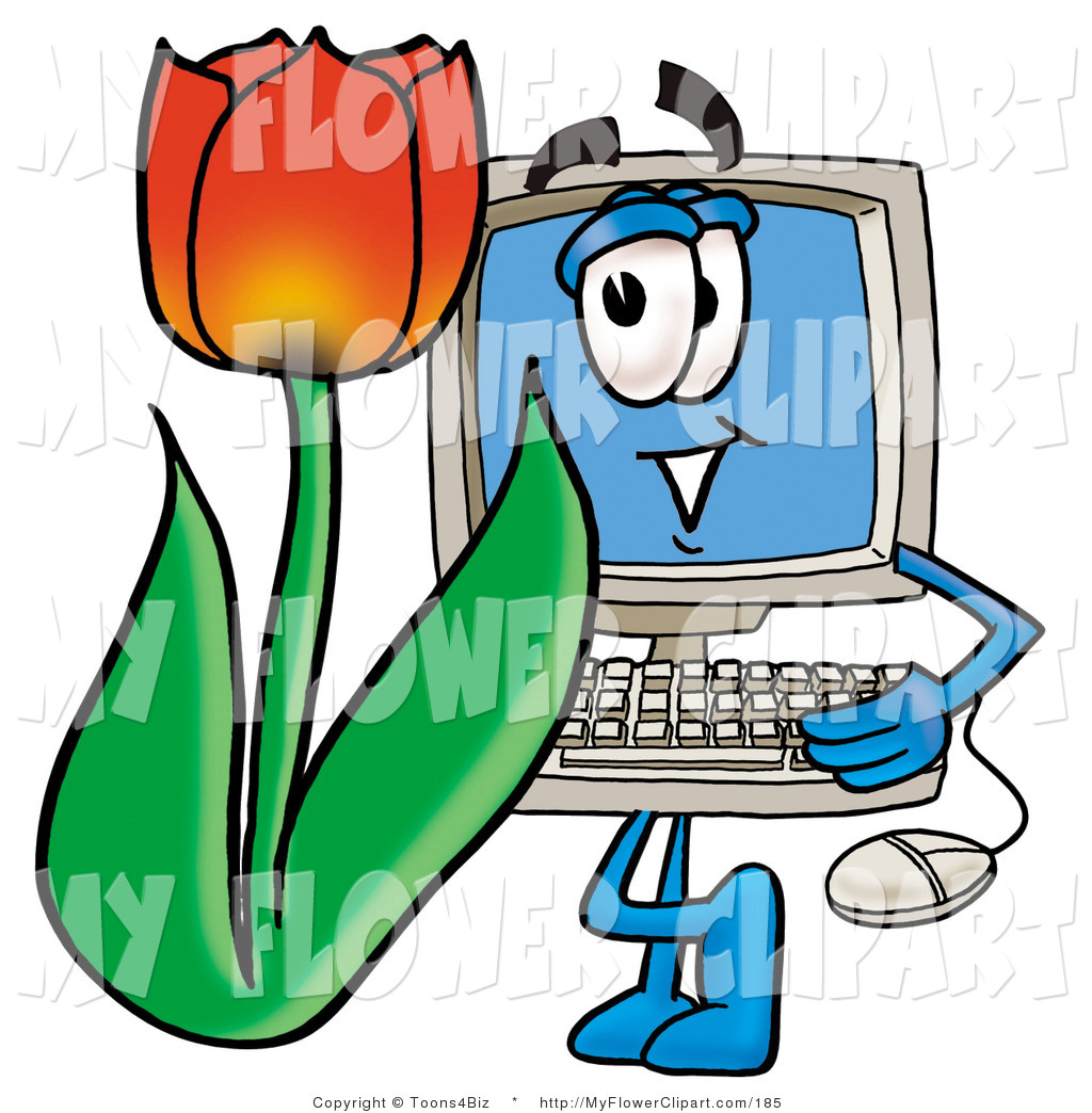 1024x1044 Clip Art Of A Desktop Computer Monitor Mascot Cartoon Character