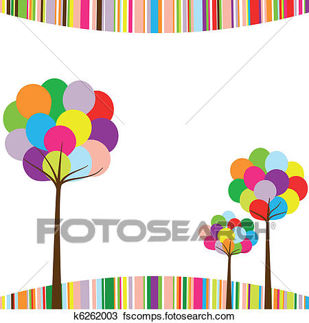 450x470 Clipart Of Abstract Springtime Rainbow Color Tree K6262003