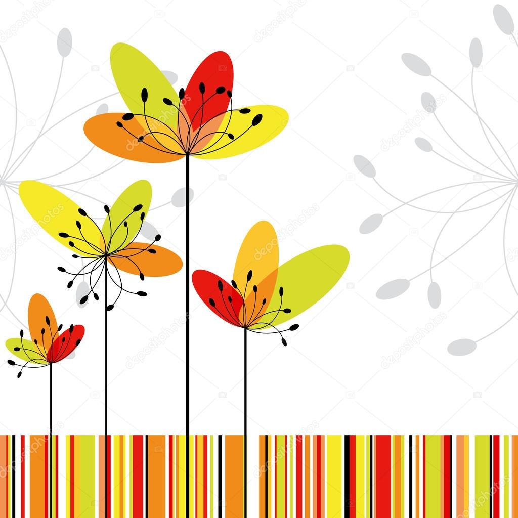 1024x1024 Springtime Abstract Flower On Colorful Stripe Background Stock