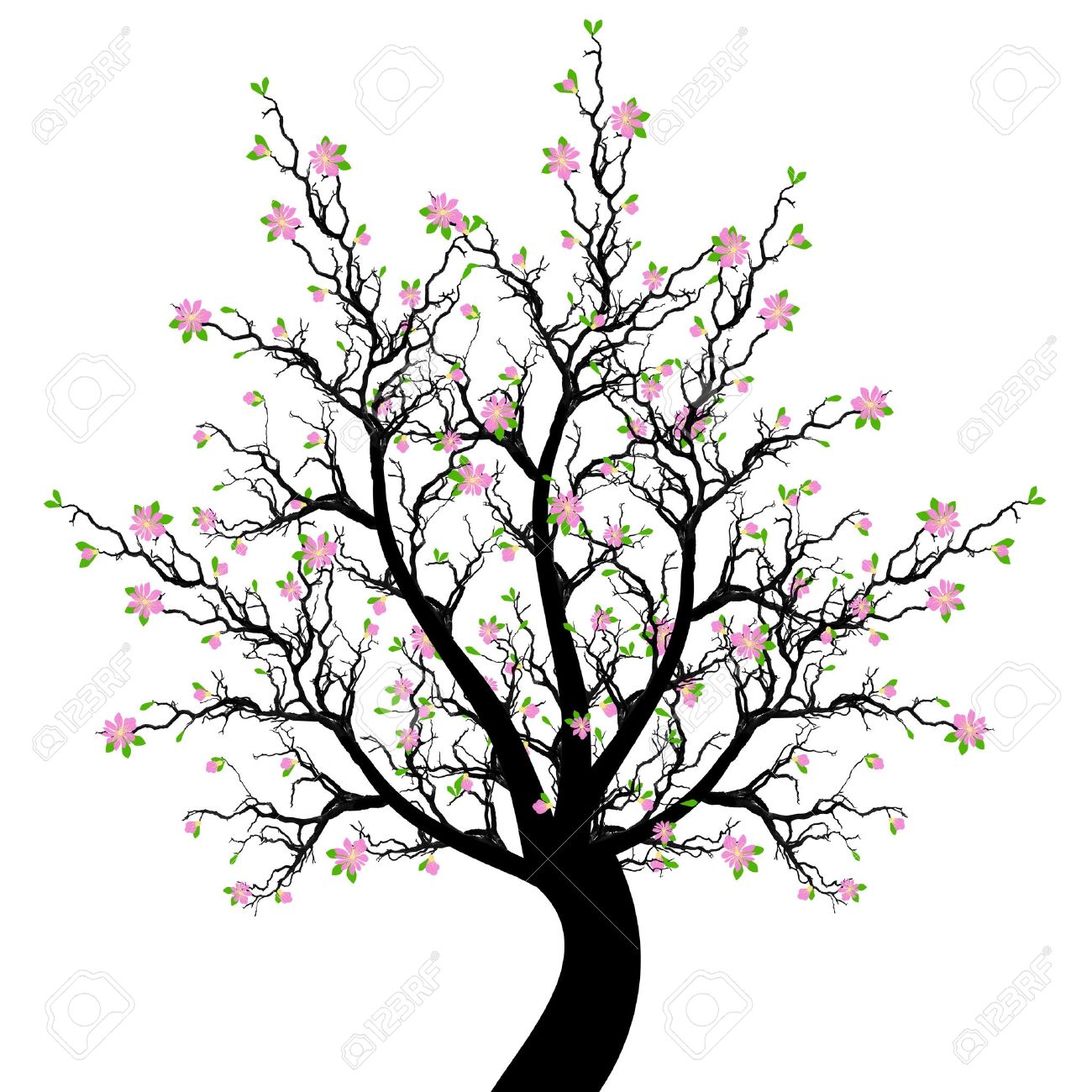 1300x1300 Springtime Tree Clipart Black And White Free Collection