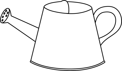 500x293 Black And White Watering Can Clip Art