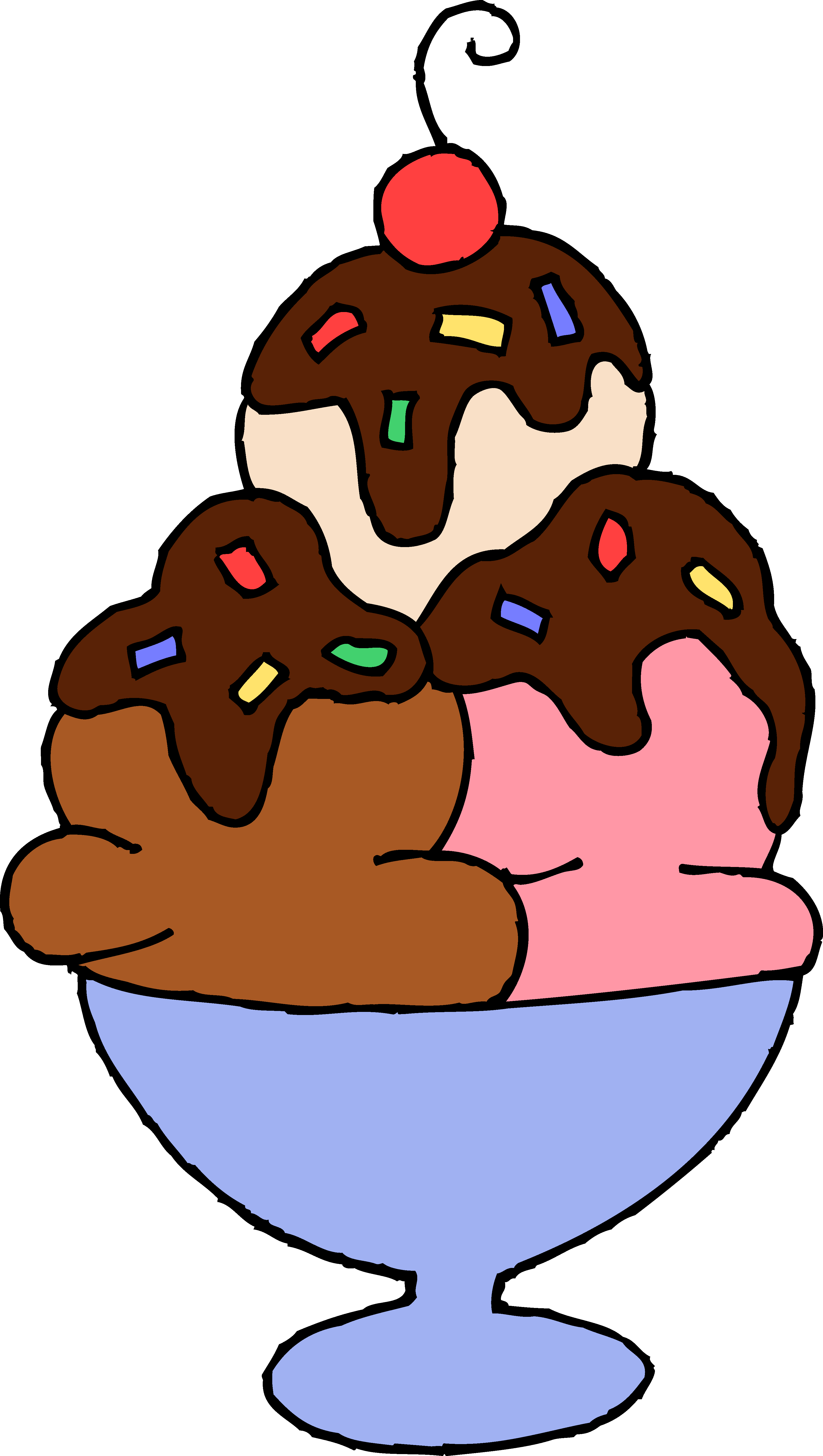 3452x6108 Ice Cream Sundae With Sprinkles Clipart