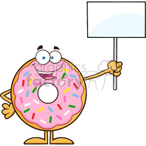 300x300 Royalty Free 8678 Royalty Free Rf Clipart Illustration Happy Donut