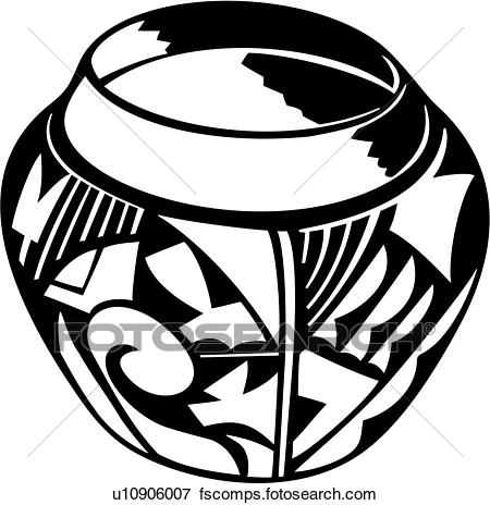 450x464 Clip Art Of , Jug, Pottery, Southwest, U10906007