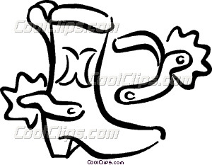 300x233 Cowboy Boots And Spurs Vector Clip Art