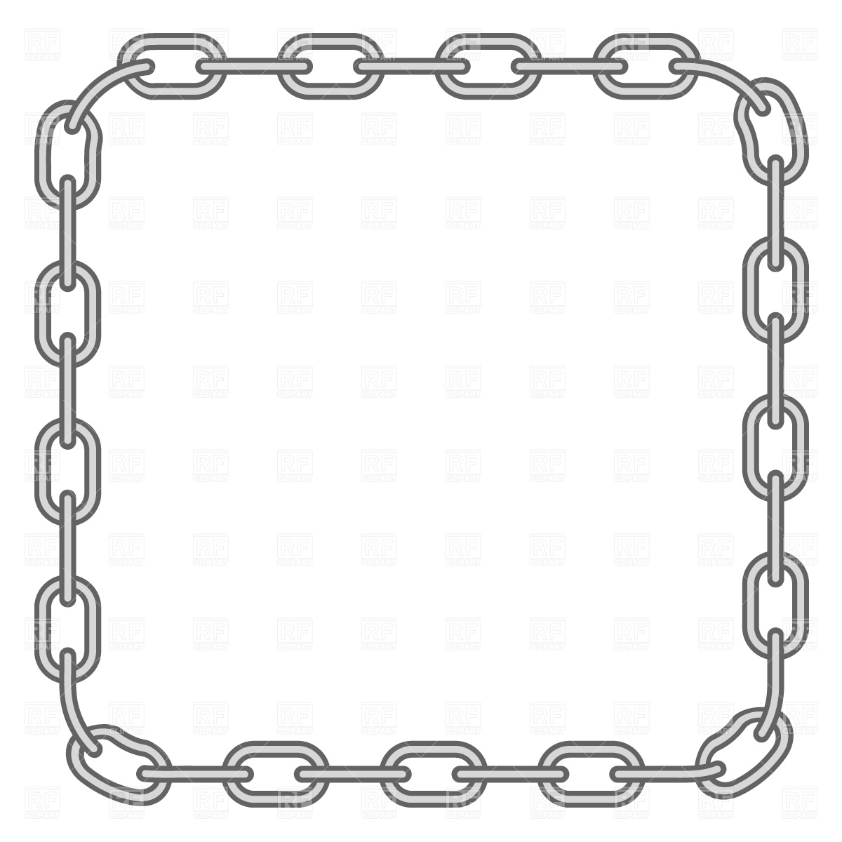 1200x1200 Square Chain Frame Royalty Free Vector Clip Art Image