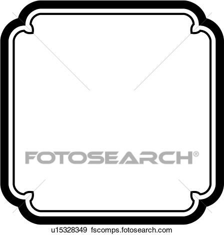 448x470 Clip Art Of , Sign, Basic, Blank, Border, Square, Panel, Shapes
