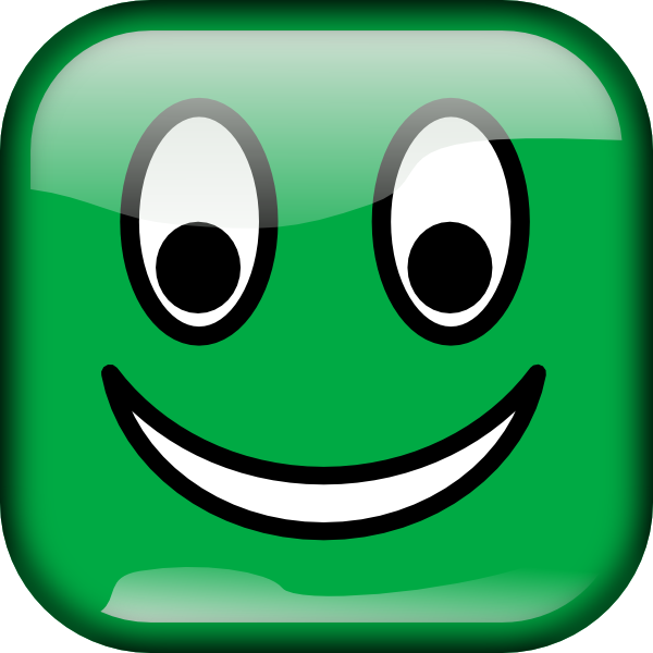600x600 Green Smiley Square Clip Art
