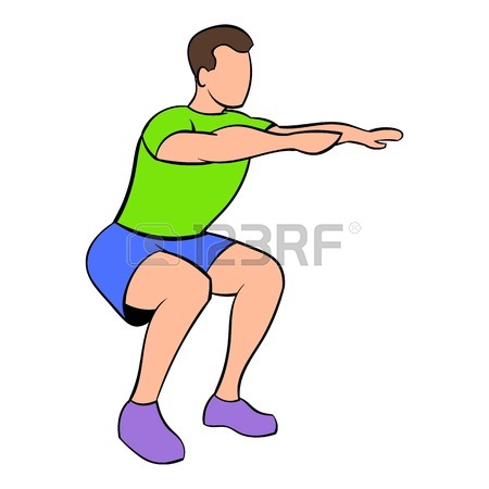 450x450 Men Doing Squats Icon Cartoon Royalty Free Cliparts, Vectors,
