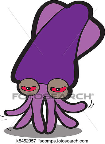 342x470 Clip Art Of Squid K8452957