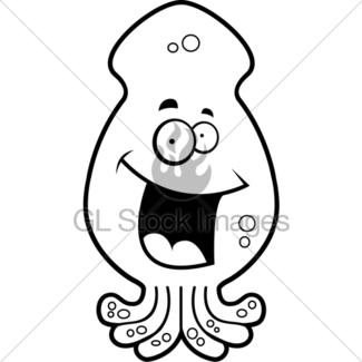 325x325 Cartoon Squid Smiling Gl Stock Images