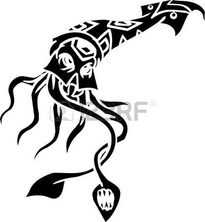 415x450 Sea Monster Clipart Giant Squid