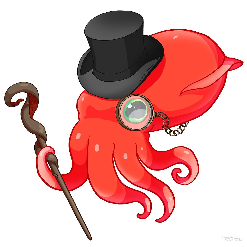 1000x1000 Gentleman Squid By Tgdraw Redbubble