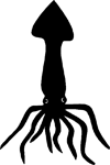 100x150 Squid Silhouette Sticker