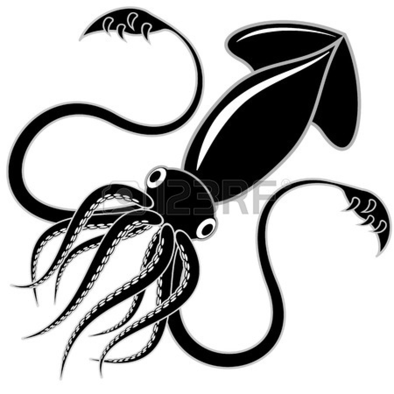 1350x1350 Squid Clipart Mollusk