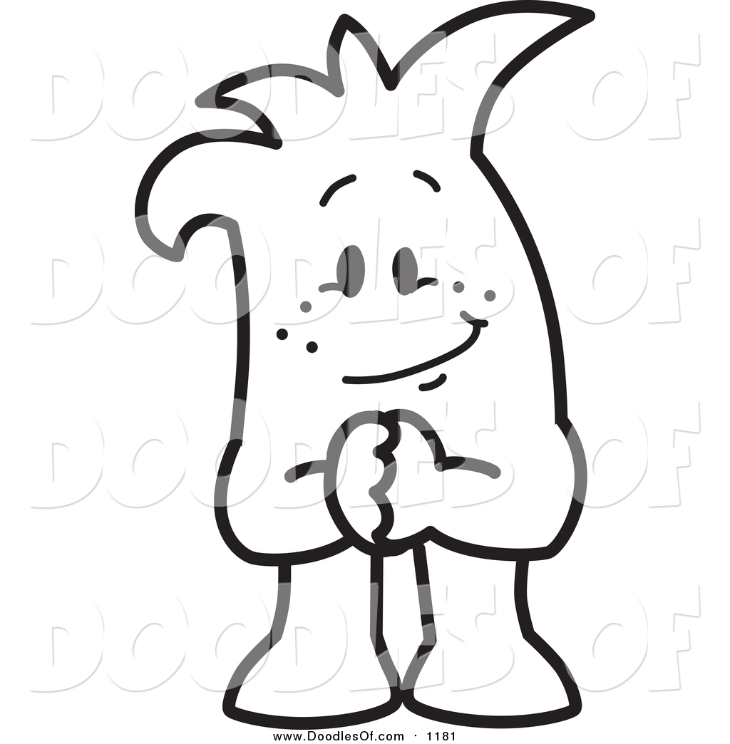 1024x1044 Vector Clipart Of A Doodled Hopeful Squiggle Guy By Toons4biz