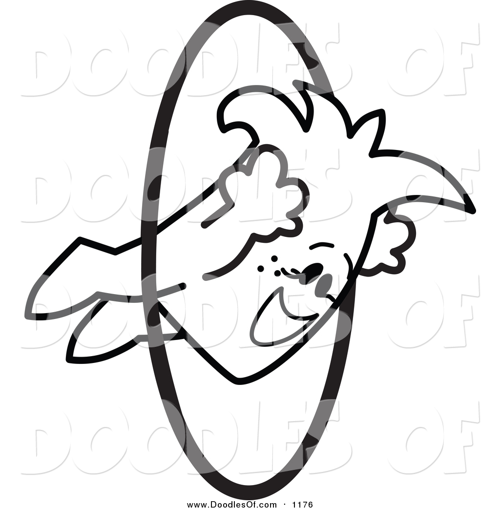 1024x1044 Vector Clipart Of A Doodled Squiggle Guy Jumping Through Hoops By
